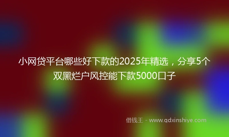 小网贷平台哪些好下款的2025年精选，分享5个双黑烂户风控能下款5000口子