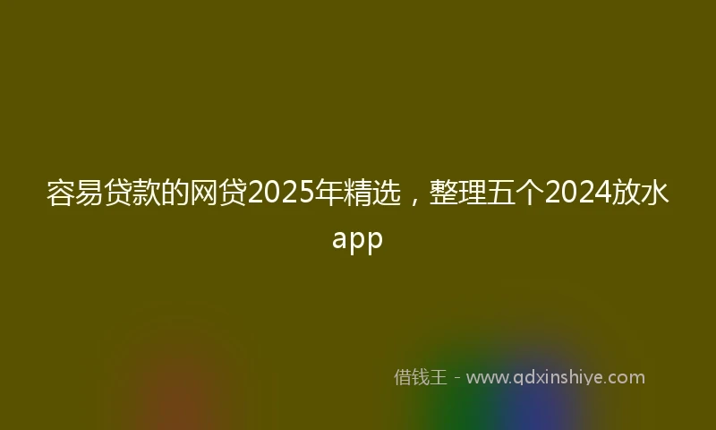 容易贷款的网贷2025年精选，整理五个2024放水app