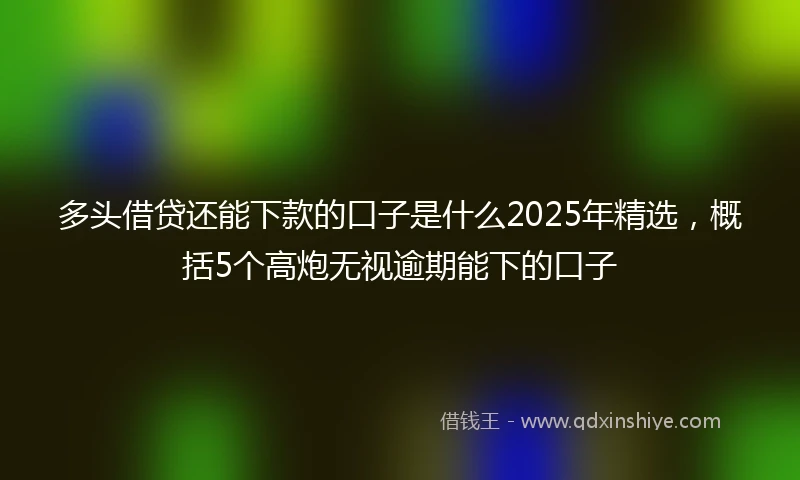 多头借贷还能下款的口子是什么2025年精选，概括5个高炮无视逾期能下的口子