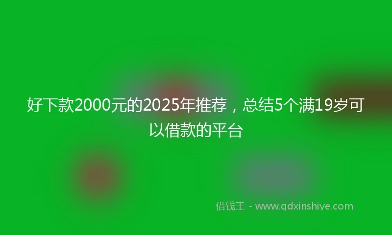 好下款2000元的2025年推荐，总结5个满19岁可以借款的平台