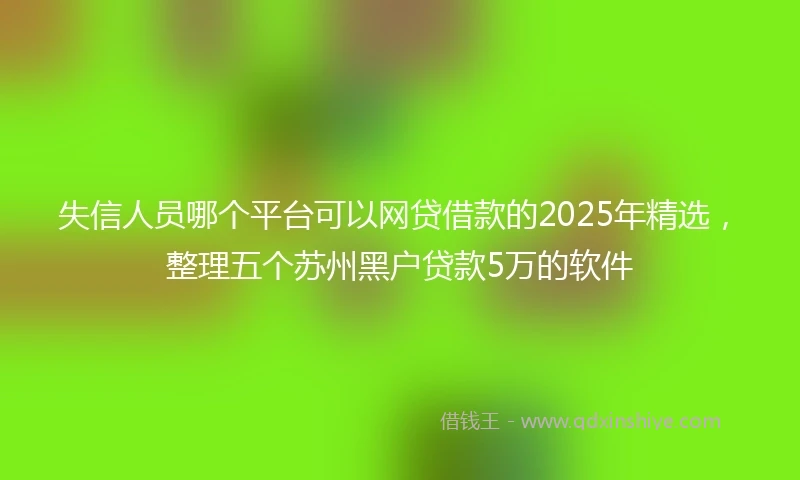 失信人员哪个平台可以网贷借款的2025年精选，整理五个苏州黑户贷款5万的软件