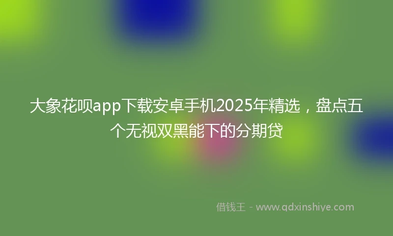 大象花呗app下载安卓手机2025年精选，盘点五个无视双黑能下的分期贷