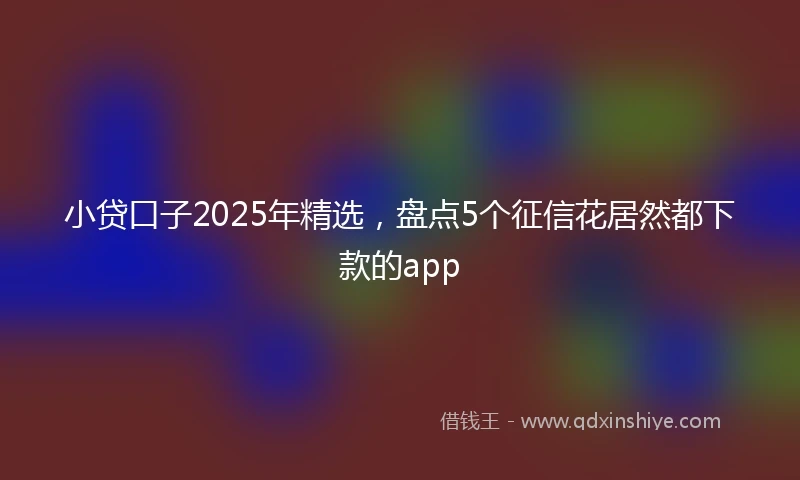小贷口子2025年精选，盘点5个征信花居然都下款的app