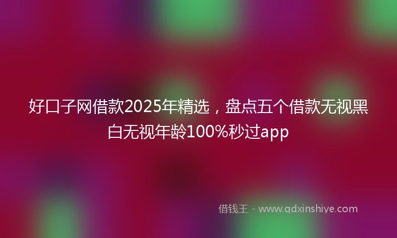 好口子网借款2025年精选，盘点五个借款无视黑白无视年龄100%秒过app