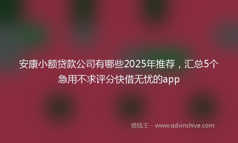 安康小额贷款公司有哪些2025年推荐，汇总5个急用不求评分快借无忧的app