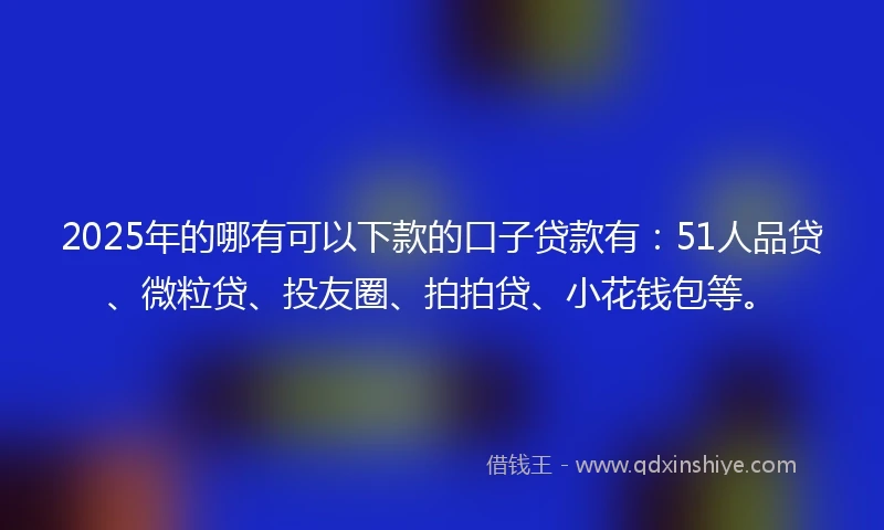 2025年的哪有可以下款的口子贷款有：51人品贷、微粒贷、投友圈、拍拍贷、小花钱包等。