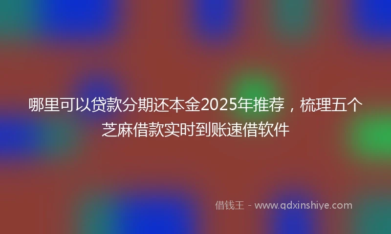 哪里可以贷款分期还本金2025年推荐，梳理五个芝麻借款实时到账速借软件