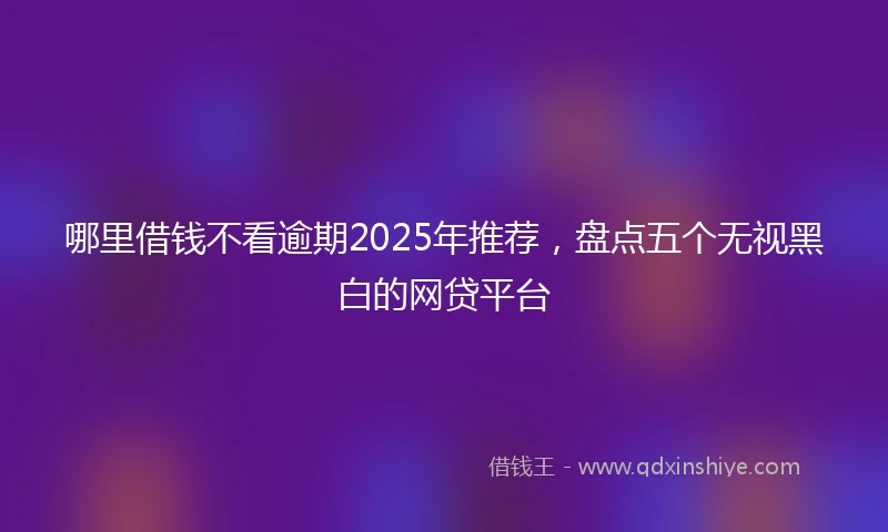 哪里借钱不看逾期2025年推荐，盘点五个无视黑白的网贷平台