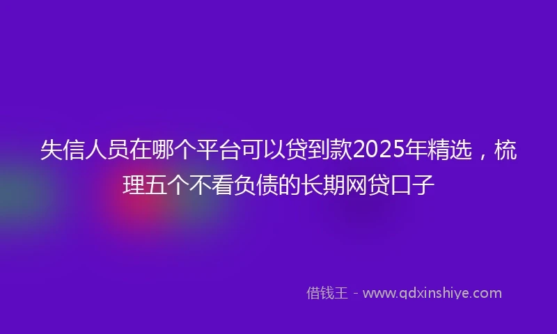 失信人员在哪个平台可以贷到款2025年精选，梳理五个不看负债的长期网贷口子