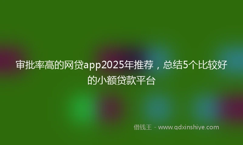 审批率高的网贷app2025年推荐，总结5个比较好的小额贷款平台