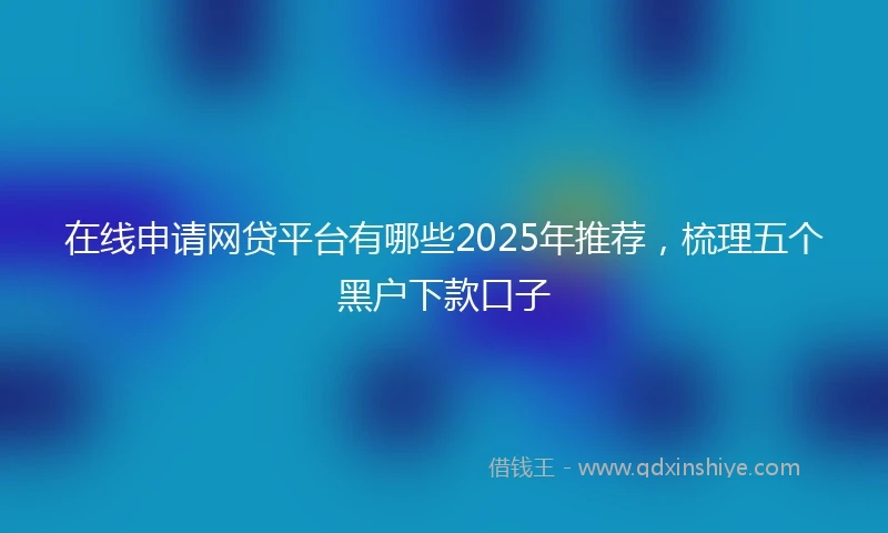 在线申请网贷平台有哪些2025年推荐，梳理五个黑户下款口子