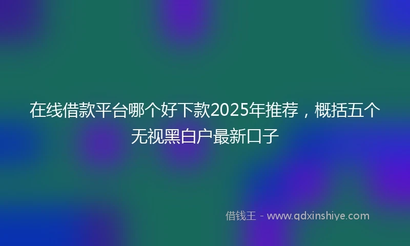 在线借款平台哪个好下款2025年推荐，概括五个无视黑白户最新口子