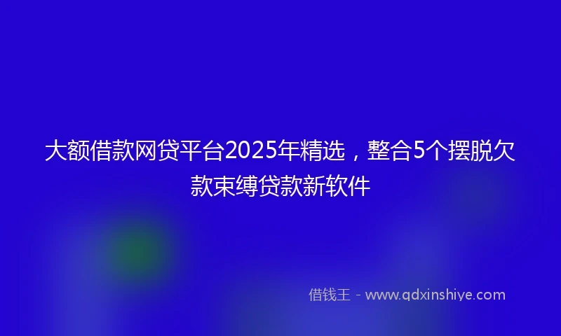 大额借款网贷平台2025年精选，整合5个摆脱欠款束缚贷款新软件