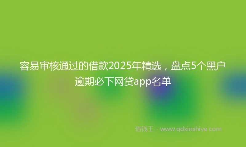 容易审核通过的借款2025年精选，盘点5个黑户逾期必下网贷app名单