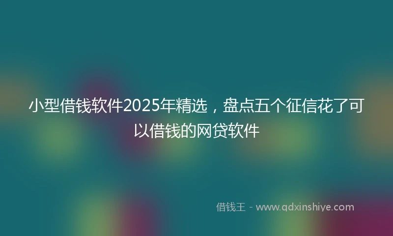 小型借钱软件2025年精选，盘点五个征信花了可以借钱的网贷软件