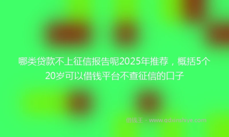 哪类贷款不上征信报告呢2025年推荐，概括5个20岁可以借钱平台不查征信的口子
