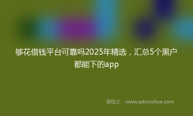 够花借钱平台可靠吗2025年精选，汇总5个黑户都能下的app