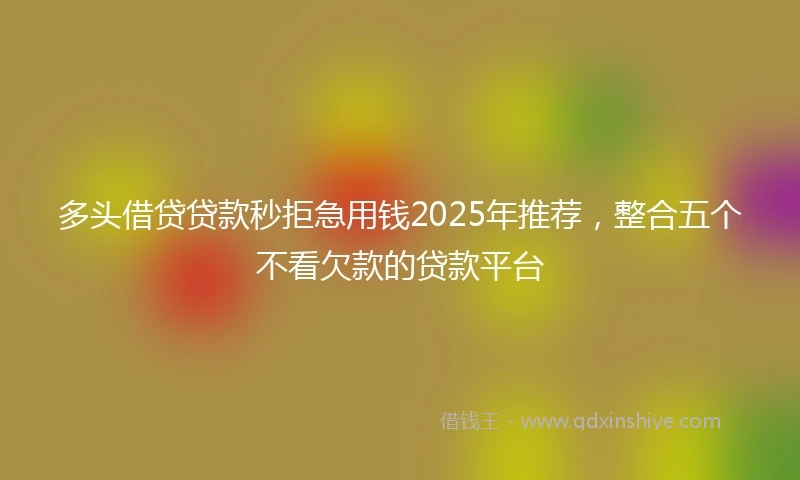 多头借贷贷款秒拒急用钱2025年推荐，整合五个不看欠款的贷款平台
