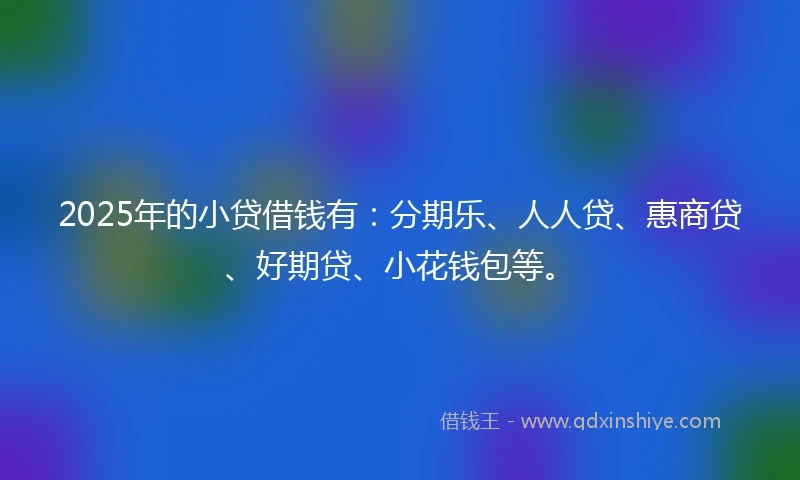 2025年的小贷借钱有：分期乐、人人贷、惠商贷、好期贷、小花钱包等。