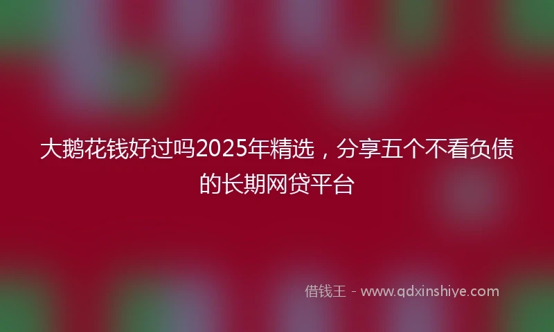 大鹅花钱好过吗2025年精选，分享五个不看负债的长期网贷平台