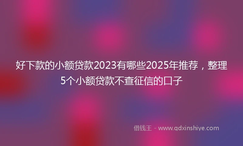 好下款的小额贷款2023有哪些2025年推荐，整理5个小额贷款不查征信的口子