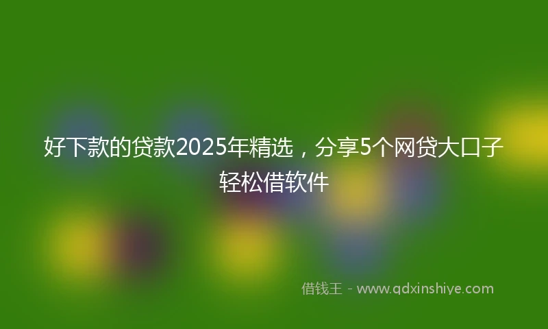 好下款的贷款2025年精选，分享5个网贷大口子轻松借软件