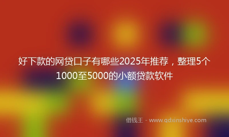 好下款的网贷口子有哪些2025年推荐，整理5个1000至5000的小额贷款软件