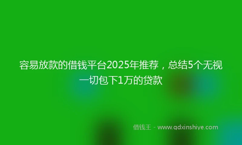 容易放款的借钱平台2025年推荐，总结5个无视一切包下1万的贷款