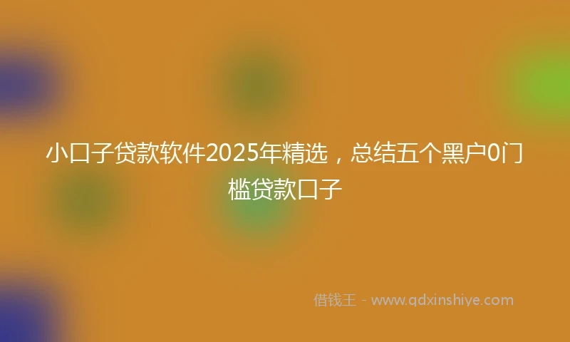 小口子贷款软件2025年精选，总结五个黑户0门槛贷款口子