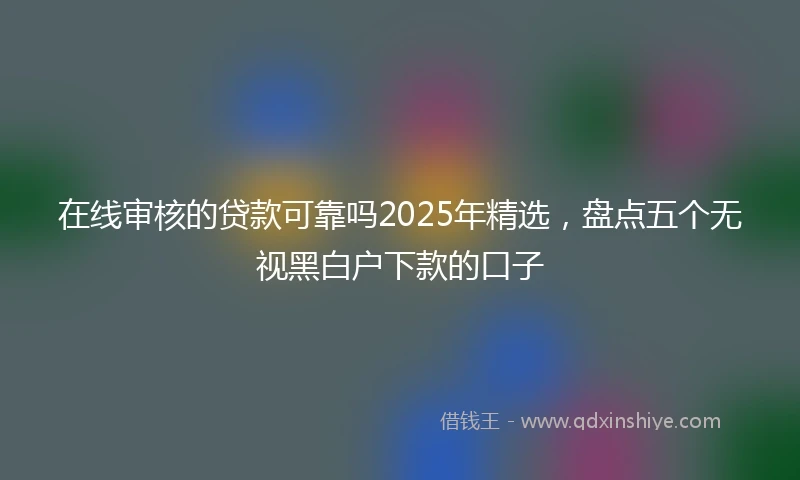 在线审核的贷款可靠吗2025年精选，盘点五个无视黑白户下款的口子
