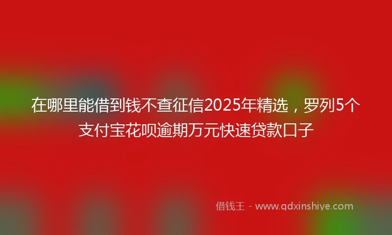 在哪里能借到钱不查征信2025年精选，罗列5个支付宝花呗逾期万元快速贷款口子