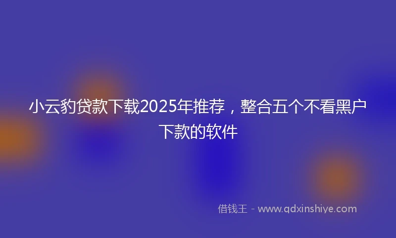 小云豹贷款下载2025年推荐，整合五个不看黑户下款的软件