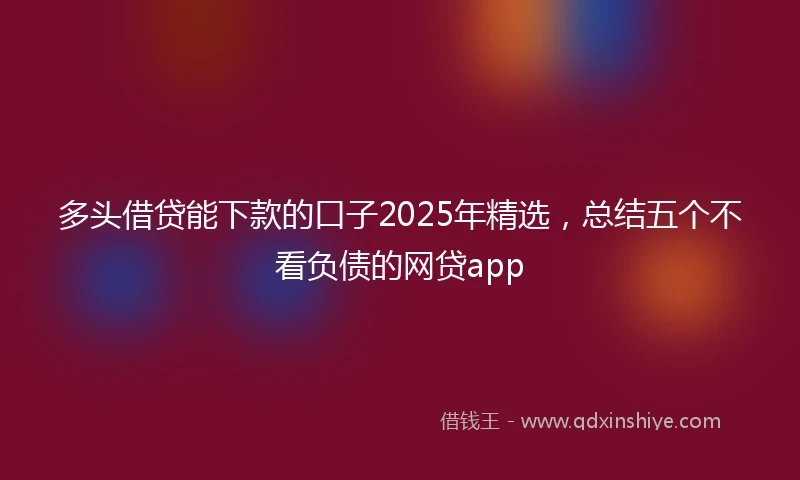多头借贷能下款的口子2025年精选，总结五个不看负债的网贷app