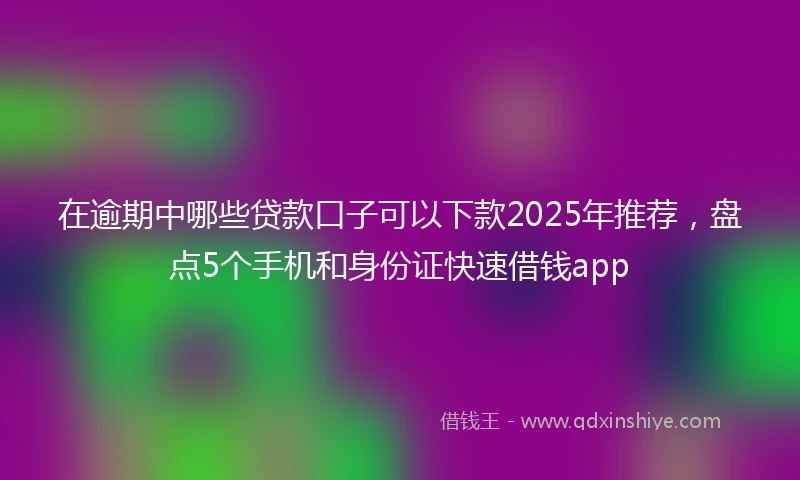 在逾期中哪些贷款口子可以下款2025年推荐，盘点5个手机和身份证快速借钱app