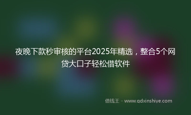 夜晚下款秒审核的平台2025年精选，整合5个网贷大口子轻松借软件