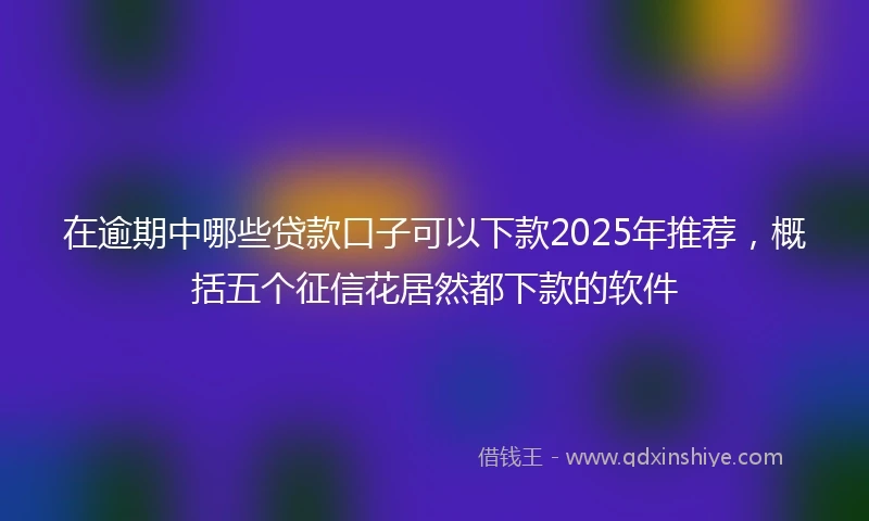 在逾期中哪些贷款口子可以下款2025年推荐，概括五个征信花居然都下款的软件