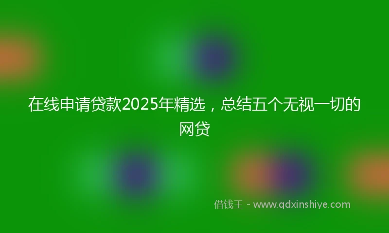 在线申请贷款2025年精选，总结五个无视一切的网贷