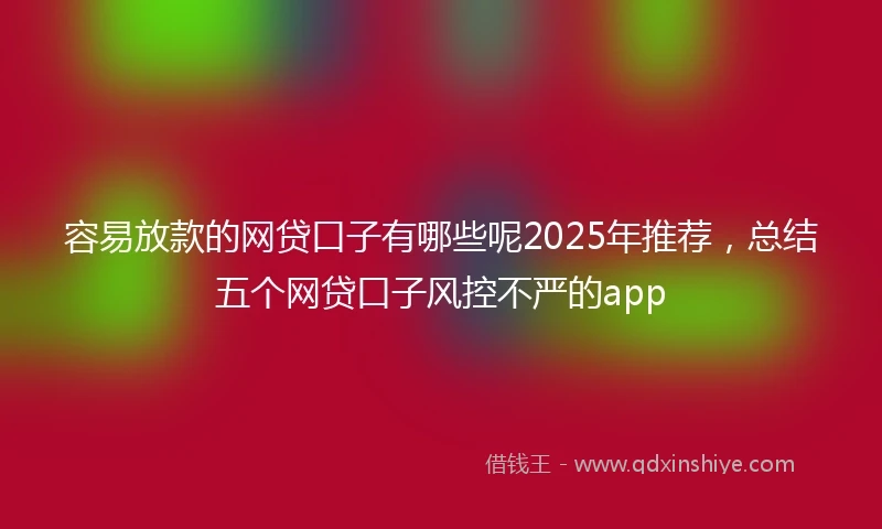 容易放款的网贷口子有哪些呢2025年推荐，总结五个网贷口子风控不严的app