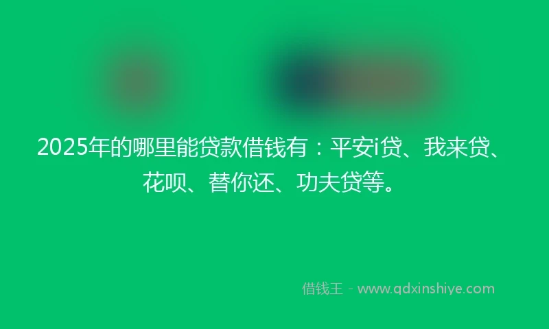 2025年的哪里能贷款借钱有：平安i贷、我来贷、花呗、替你还、功夫贷等。