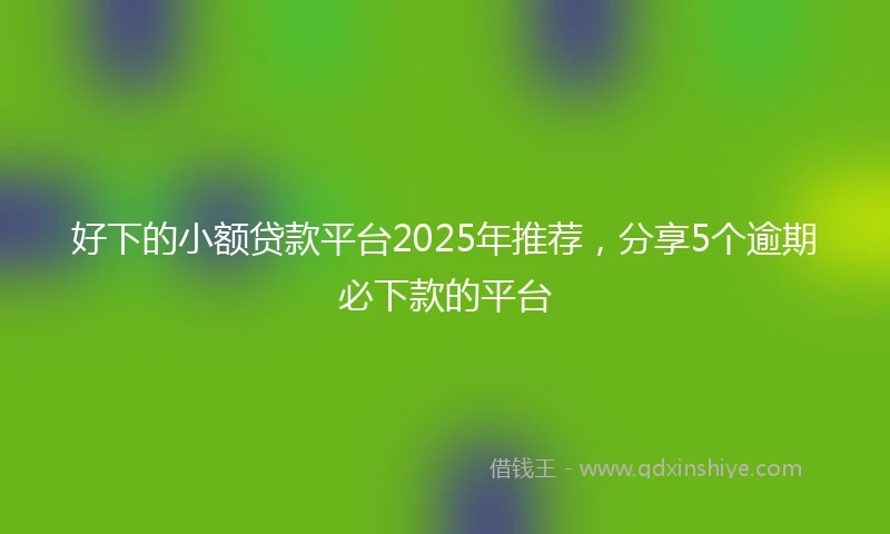 好下的小额贷款平台2025年推荐，分享5个逾期必下款的平台