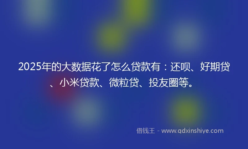 2025年的大数据花了怎么贷款有：还呗、好期贷、小米贷款、微粒贷、投友圈等。
