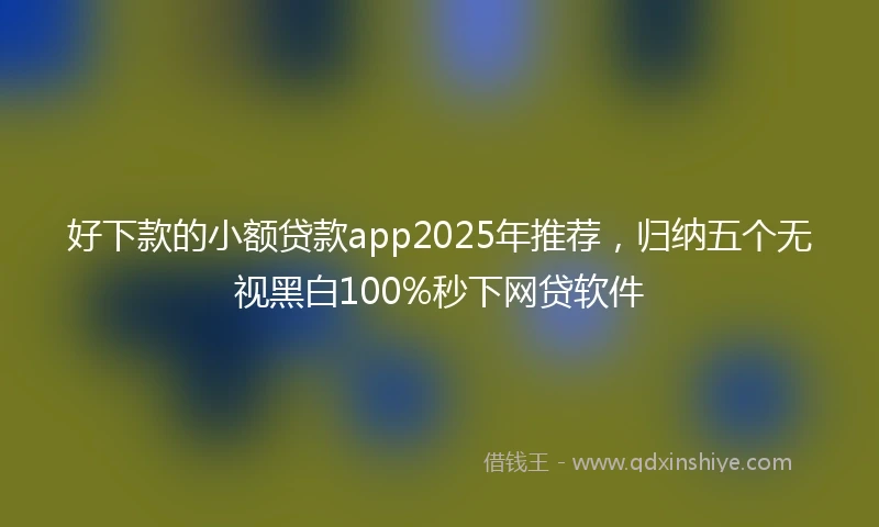 好下款的小额贷款app2025年推荐，归纳五个无视黑白100%秒下网贷软件