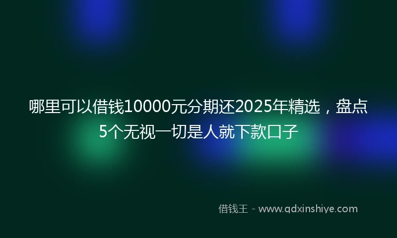 哪里可以借钱10000元分期还2025年精选，盘点5个无视一切是人就下款口子