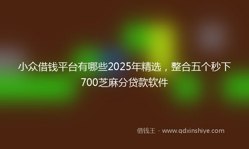 小众借钱平台有哪些2025年精选，整合五个秒下700芝麻分贷款软件