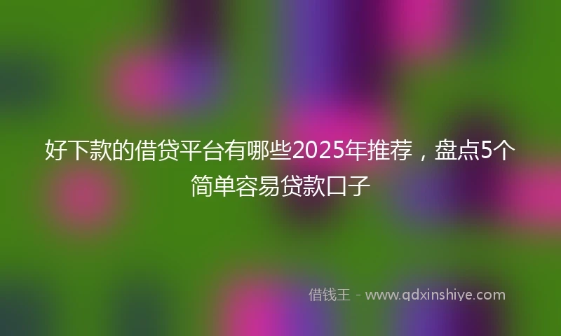 好下款的借贷平台有哪些2025年推荐，盘点5个简单容易贷款口子