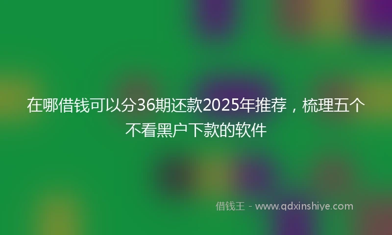 在哪借钱可以分36期还款2025年推荐，梳理五个不看黑户下款的软件