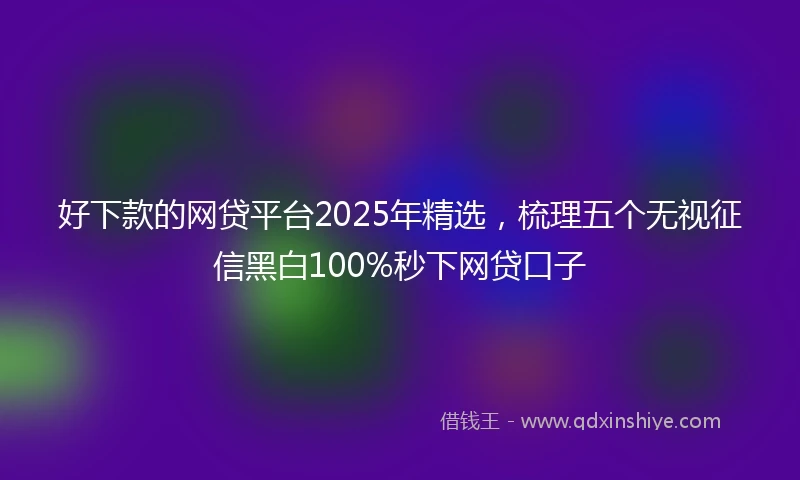 好下款的网贷平台2025年精选，梳理五个无视征信黑白100%秒下网贷口子