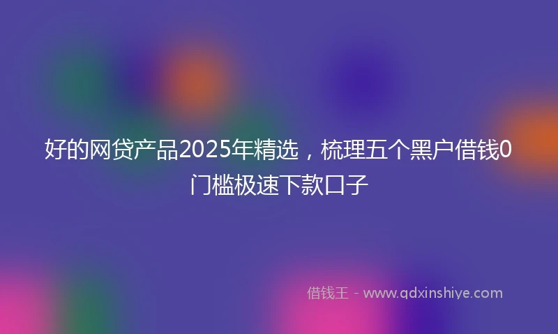 好的网贷产品2025年精选，梳理五个黑户借钱0门槛极速下款口子