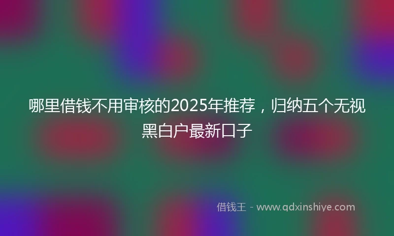 哪里借钱不用审核的2025年推荐，归纳五个无视黑白户最新口子