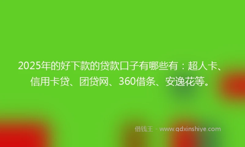 2025年的好下款的贷款口子有哪些有：超人卡、信用卡贷、团贷网、360借条、安逸花等。